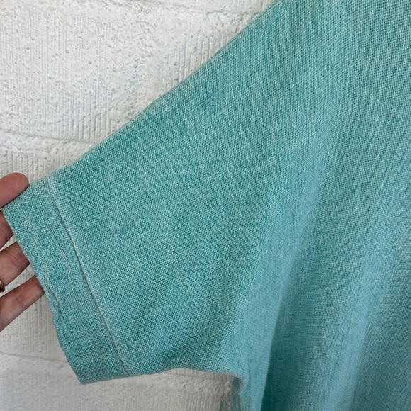 Meo Meli Linen Italian Teal Tunic Oversized Top sz L - Picture 4 of 6